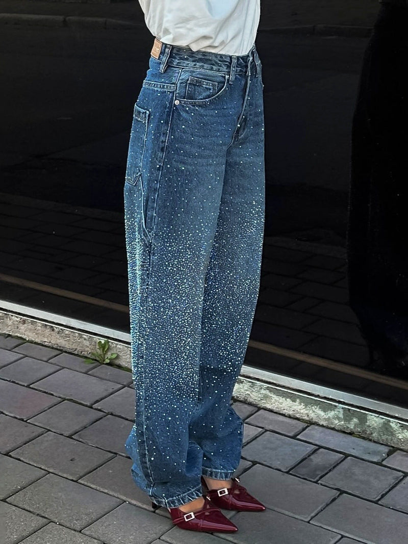 Jeans Riona Baggy Balloon con Brillanti – Look Deciso per Ogni Occasione