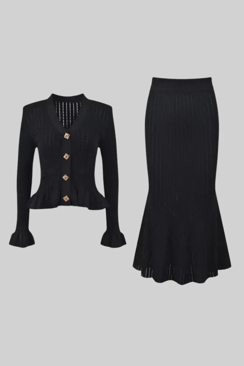 Set Maglia Donna Gisella | Completo Due Pezzi alla Moda con Scollo a V TIAMUSE Set Due Pezzi