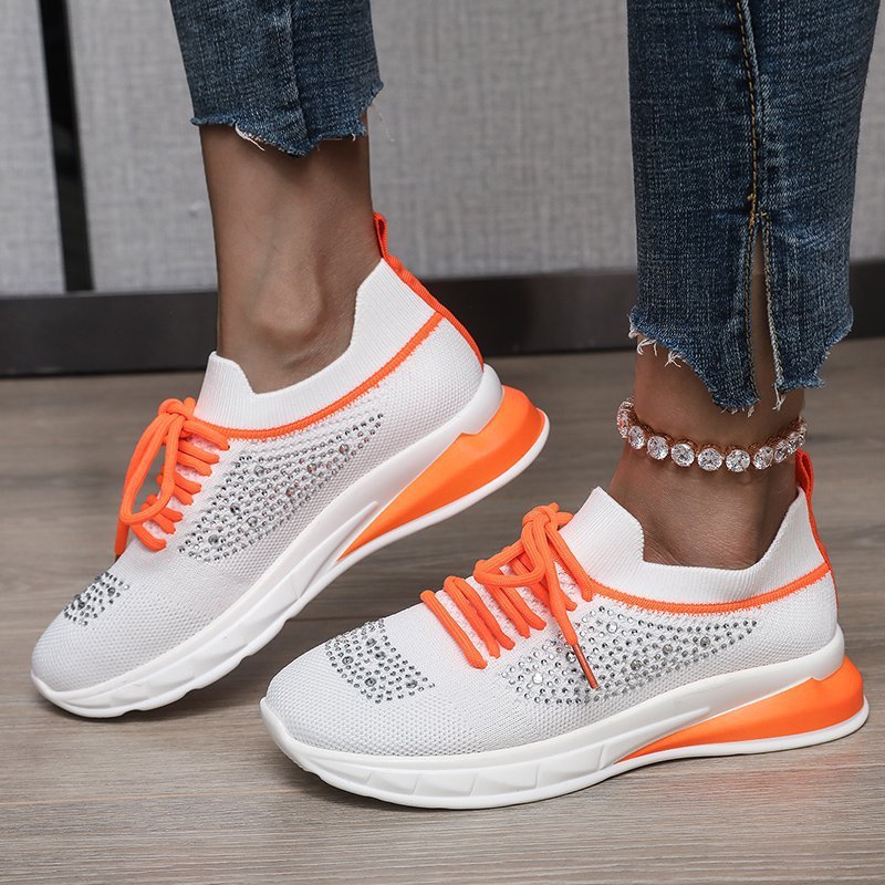 Sneakers Bianche Estive Traspiranti da Passeggio con Strass per Donna TIAMUSE Dresses