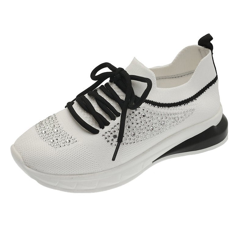 Sneakers Bianche Estive Traspiranti da Passeggio con Strass per Donna TIAMUSE Dresses