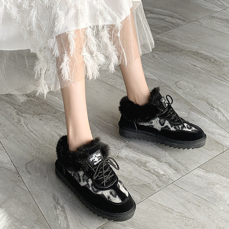 Sneakers Invernali Donna con Stampa Leopardata | Scarpe Calde con Pelliccia e Suola Bassa TIAMUSE Older