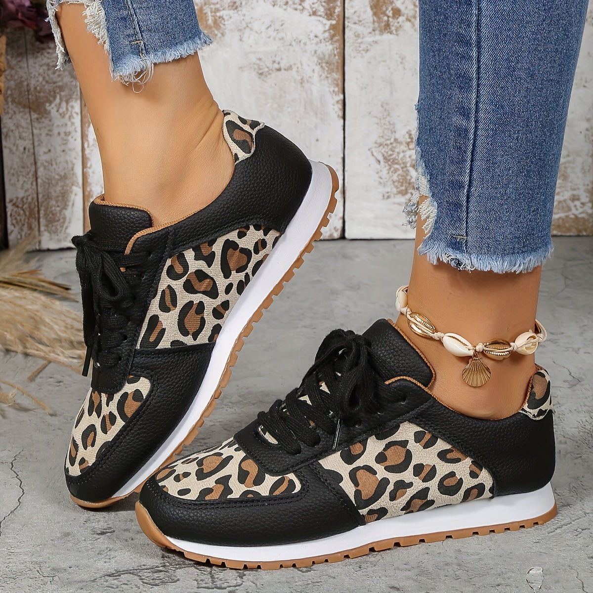 Sneakers da Donna in Stampa Leopardata, Piatte e Antiscivolo | Diala TIAMUSE Sneakers