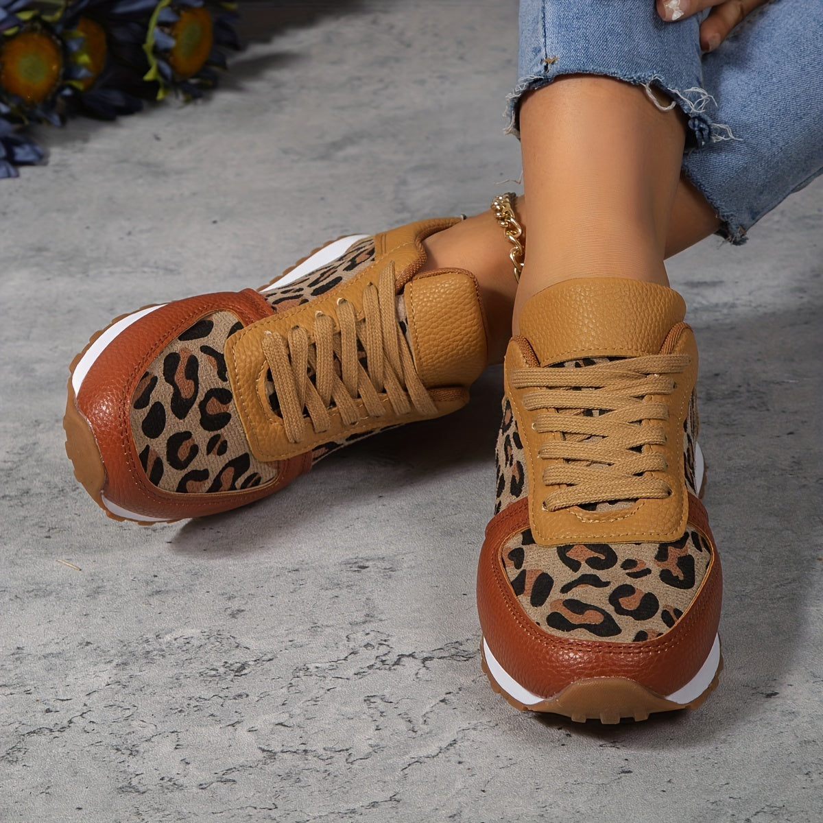 Sneakers da Donna in Stampa Leopardata, Piatte e Antiscivolo | Diala TIAMUSE Sneakers
