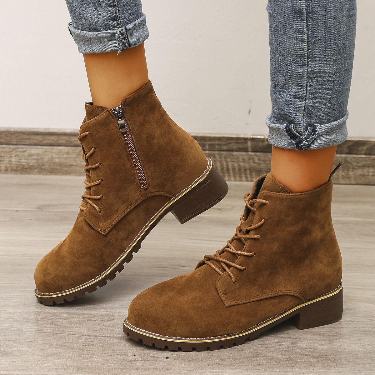 Stivaletti Donna con Lacci in Suede | Scarpe Casual Autunno Inverno TIAMUSE Older
