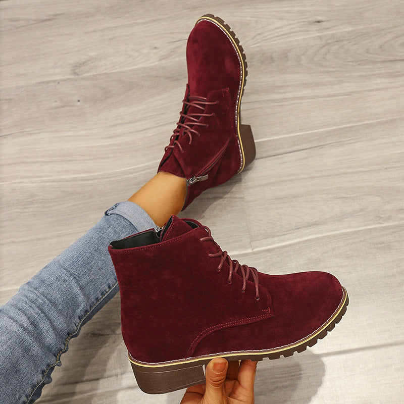 Stivaletti Donna con Lacci in Suede | Scarpe Casual Autunno Inverno TIAMUSE Older