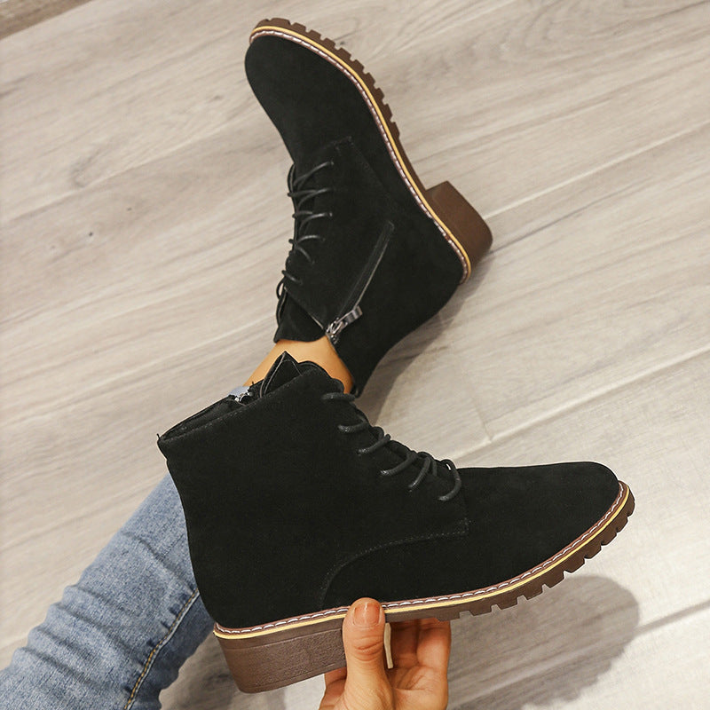 Stivaletti Donna con Lacci in Suede | Scarpe Casual Autunno Inverno TIAMUSE Older