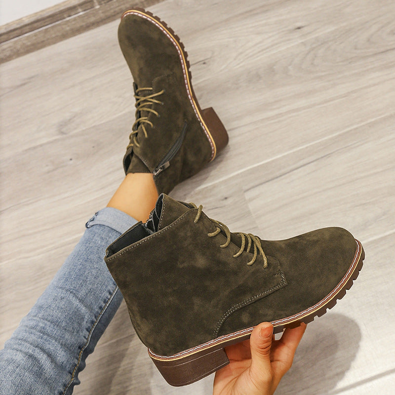 Stivaletti Donna con Lacci in Suede | Scarpe Casual Autunno Inverno TIAMUSE Older