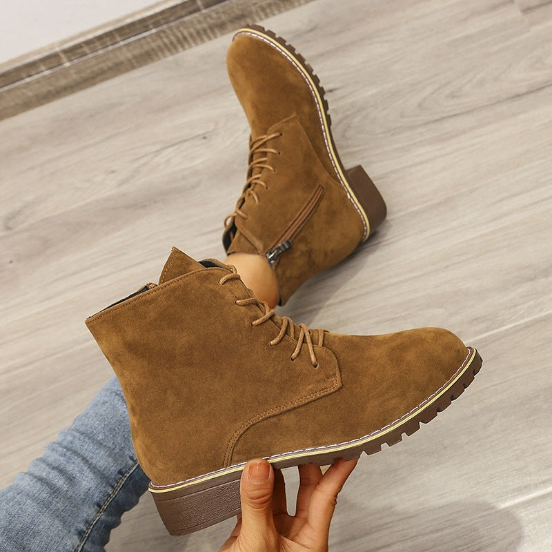 Stivaletti Donna con Lacci in Suede | Scarpe Casual Autunno Inverno TIAMUSE Older