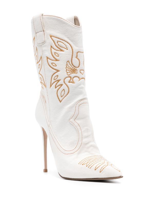 Stivali Donna Neri, Bianchi e Denim | Stile Western con Tacco Alto Moda 2025 TIAMUSE Boots