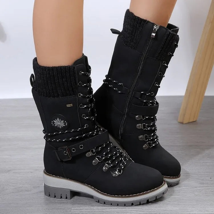 Stivali Invernali da Donna con Fodera Calda e Dettagli in Maglia | Comfort e Stile per l’Autunno-Inverno TIAMUSE Boots