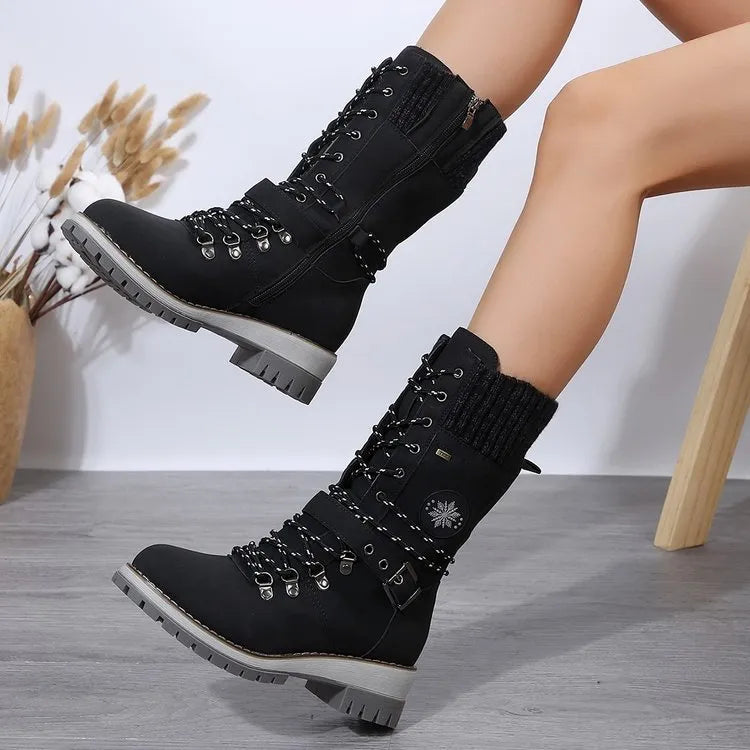 Stivali Invernali da Donna con Fodera Calda e Dettagli in Maglia | Comfort e Stile per l’Autunno-Inverno TIAMUSE Boots