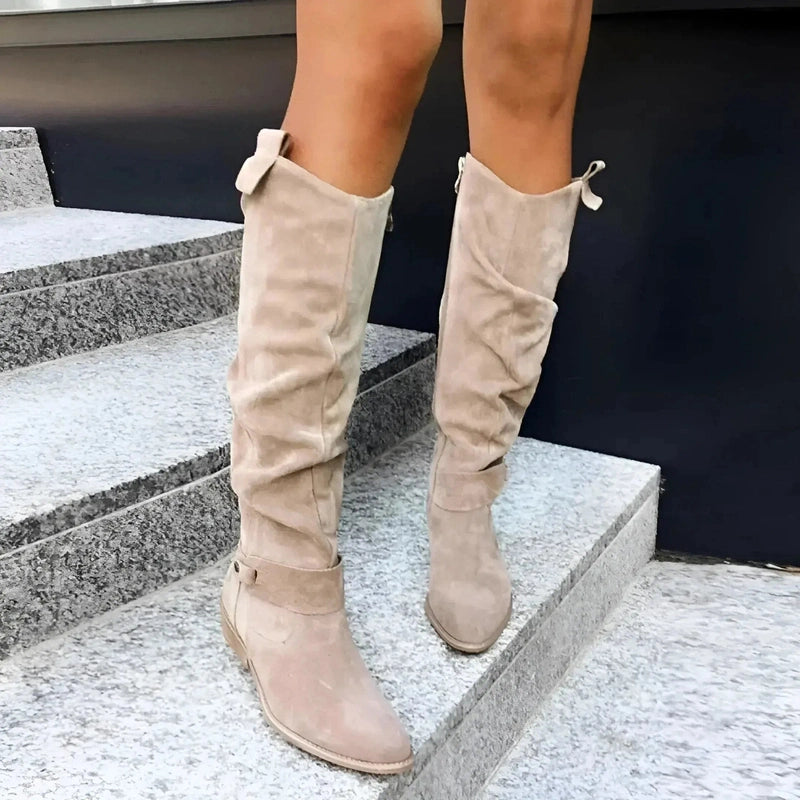 Stivali al Ginocchio Donna in Camoscio | Design Morbido e Caldo per la Stagione Fredda TIAMUSE Boots