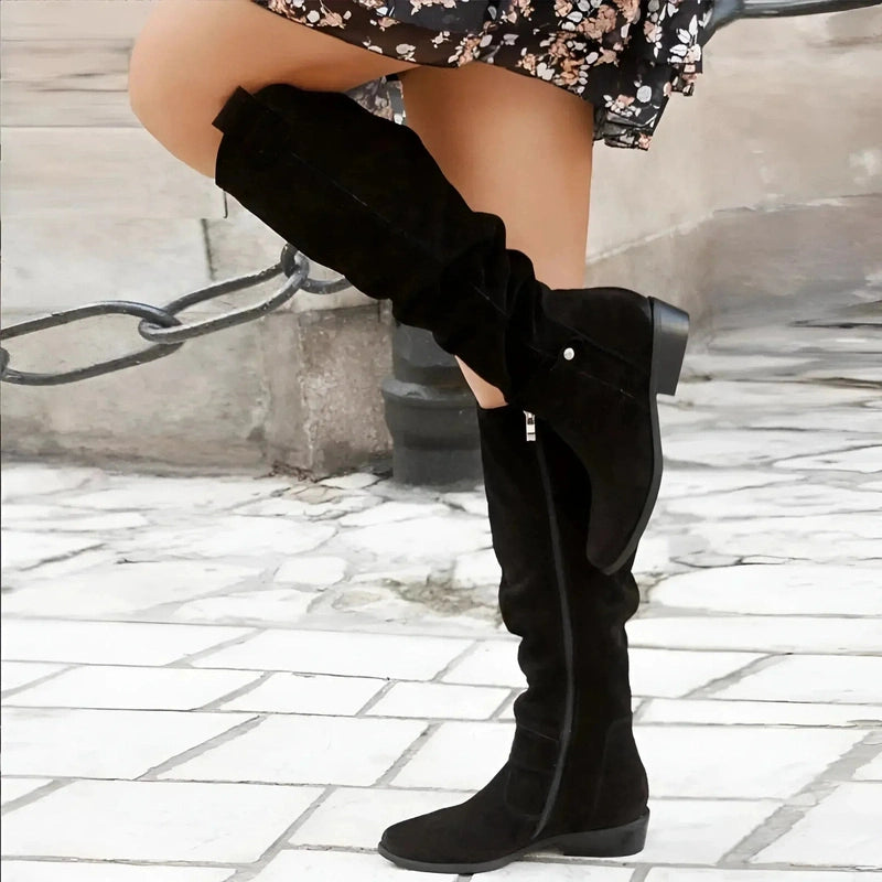 Stivali al Ginocchio Donna in Camoscio | Design Morbido e Caldo per la Stagione Fredda TIAMUSE Boots