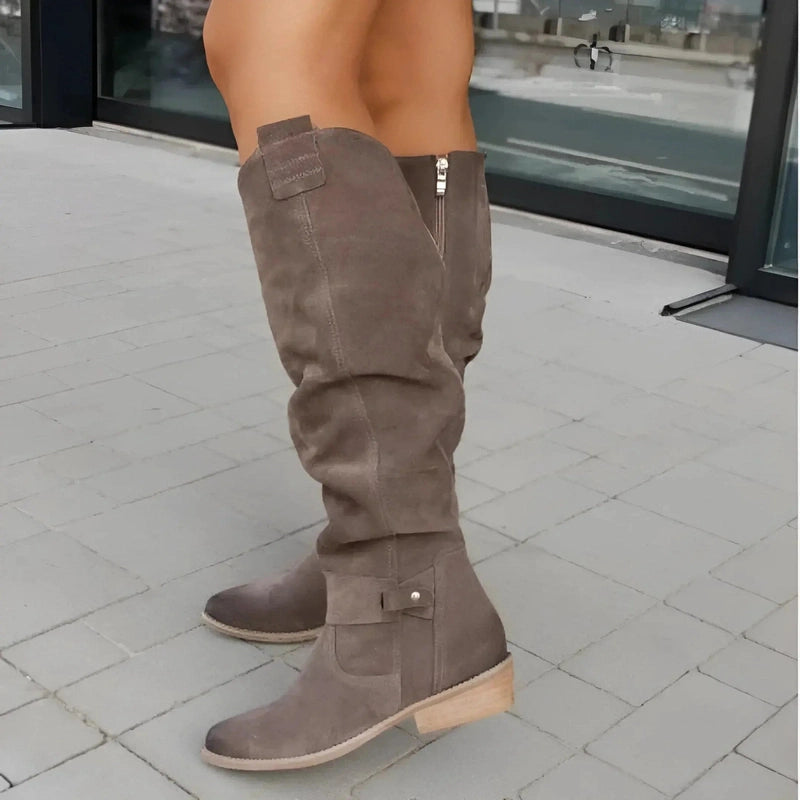 Stivali al Ginocchio Donna in Camoscio | Design Morbido e Caldo per la Stagione Fredda TIAMUSE Boots