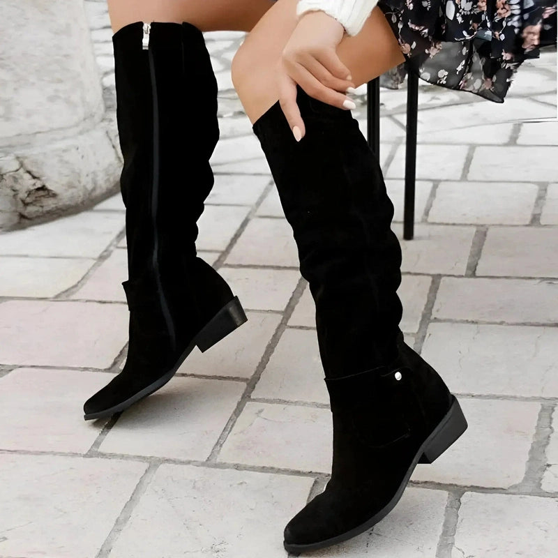 Stivali al Ginocchio Donna in Camoscio | Design Morbido e Caldo per la Stagione Fredda TIAMUSE Boots