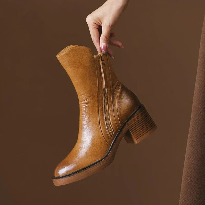Stivali da Donna Autunnali con Tacco Medio In Nero o Marrone | Diona TIAMUSE Boots