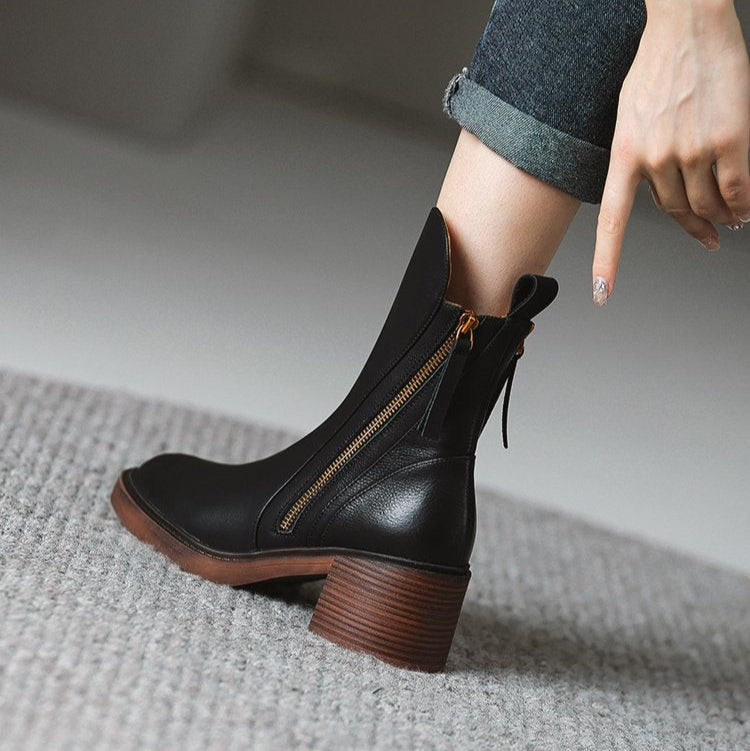 Stivali da Donna Autunnali con Tacco Medio In Nero o Marrone | Diona TIAMUSE Boots