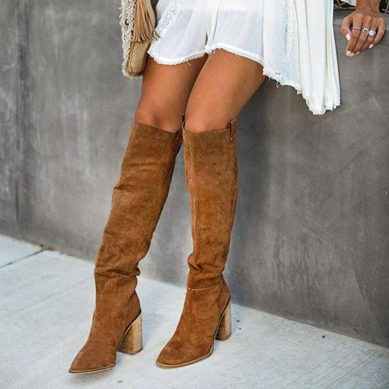 Stivali da donna alla moda con tacco a blocco | Soli TIAMUSE Boots