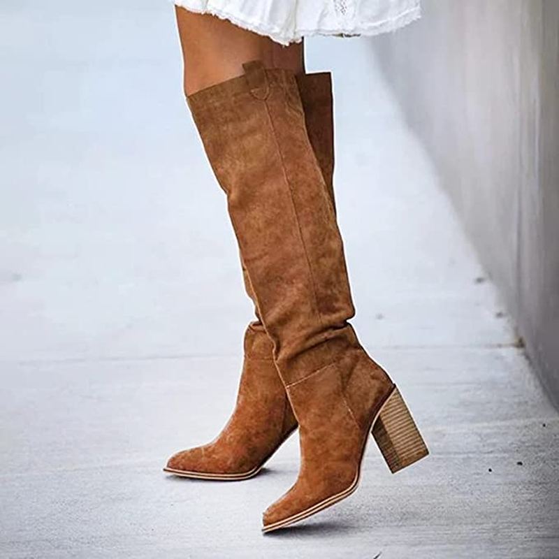 Stivali da donna alla moda con tacco a blocco | Soli TIAMUSE Boots