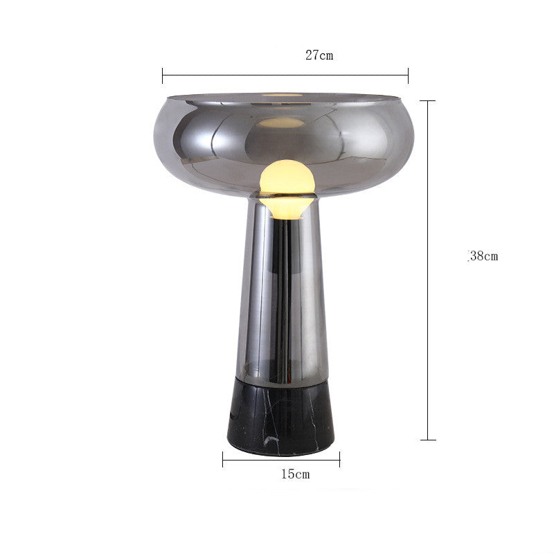 Lampada da Tavolo Art Deco in Vetro LED Creativo con Base in Marmo | Tailas