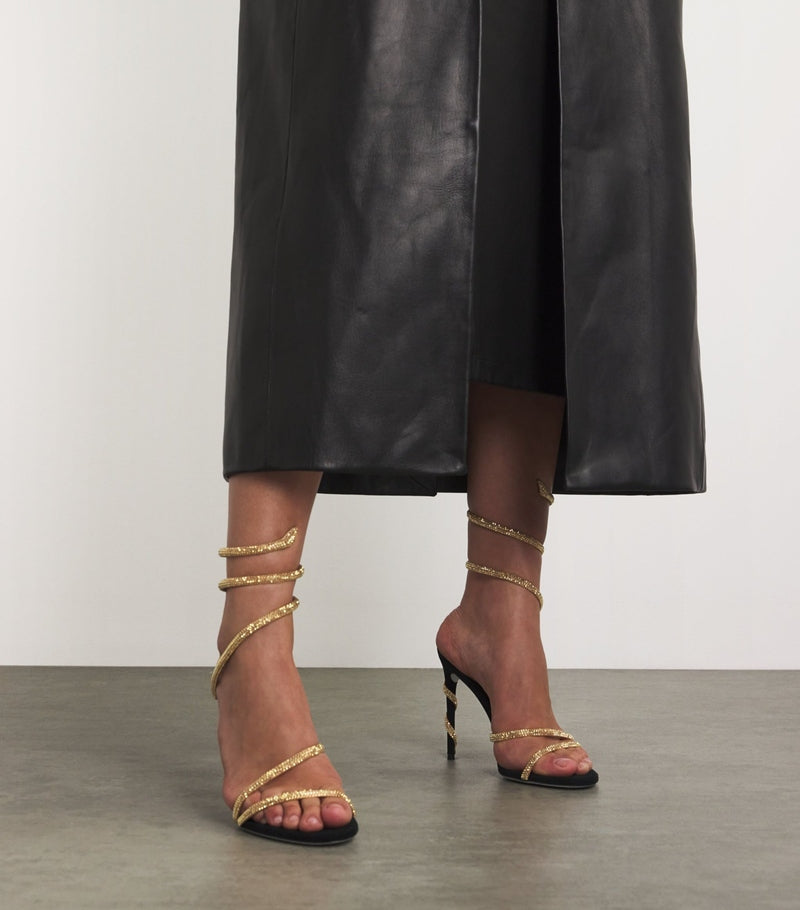Tacchi Alti Donna con Design Serpente Nero | Sandali Eleganti – Amali TIAMUSE Tacchi