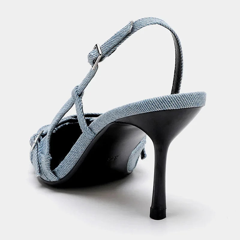 Tacchi in Denim alla Moda da Donna | Scarpe Eleganti con Punta – Irida TIAMUSE Old Money Style