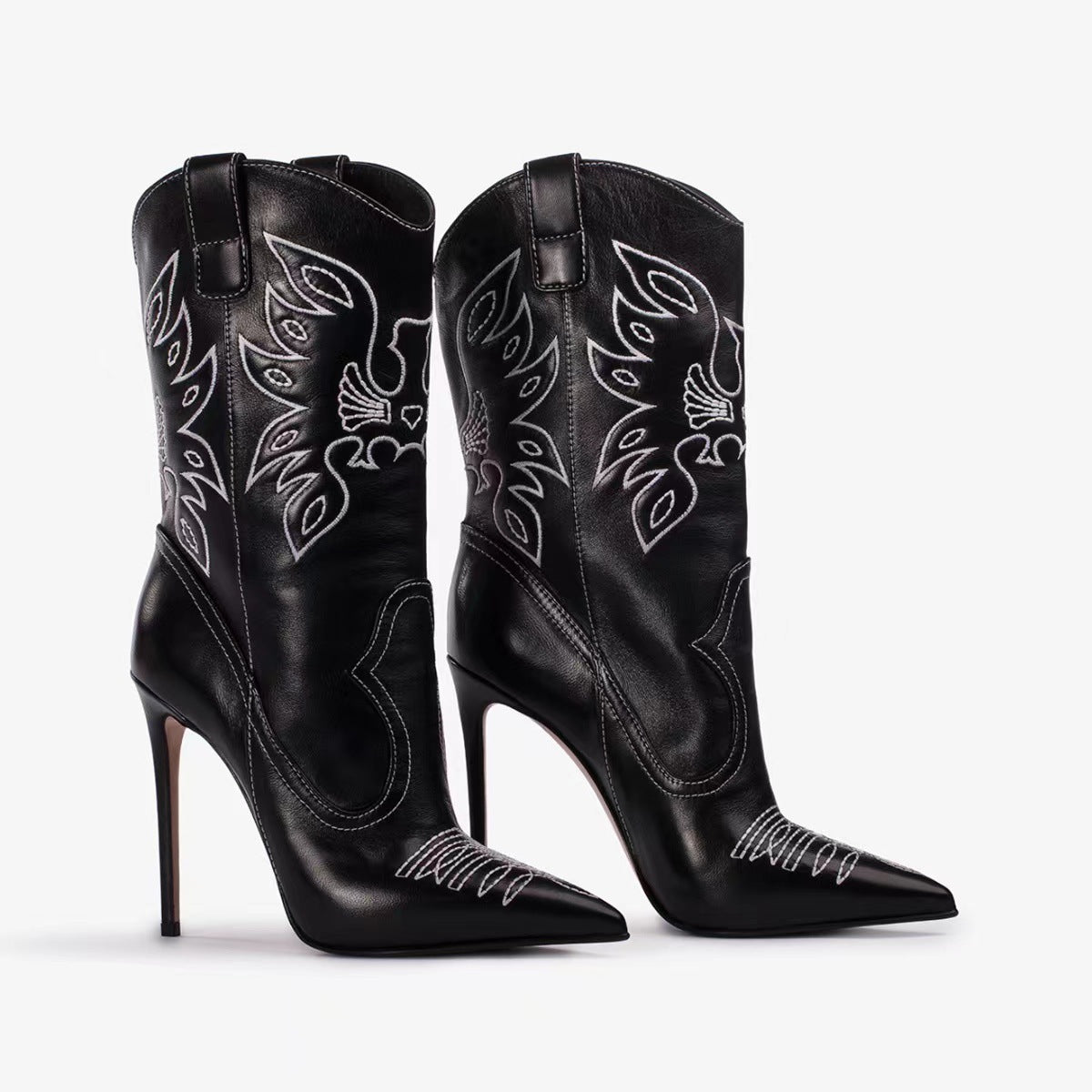 Damenstiefel Mode Herbst Winter | Western Chic Stil mit hohem Absatz