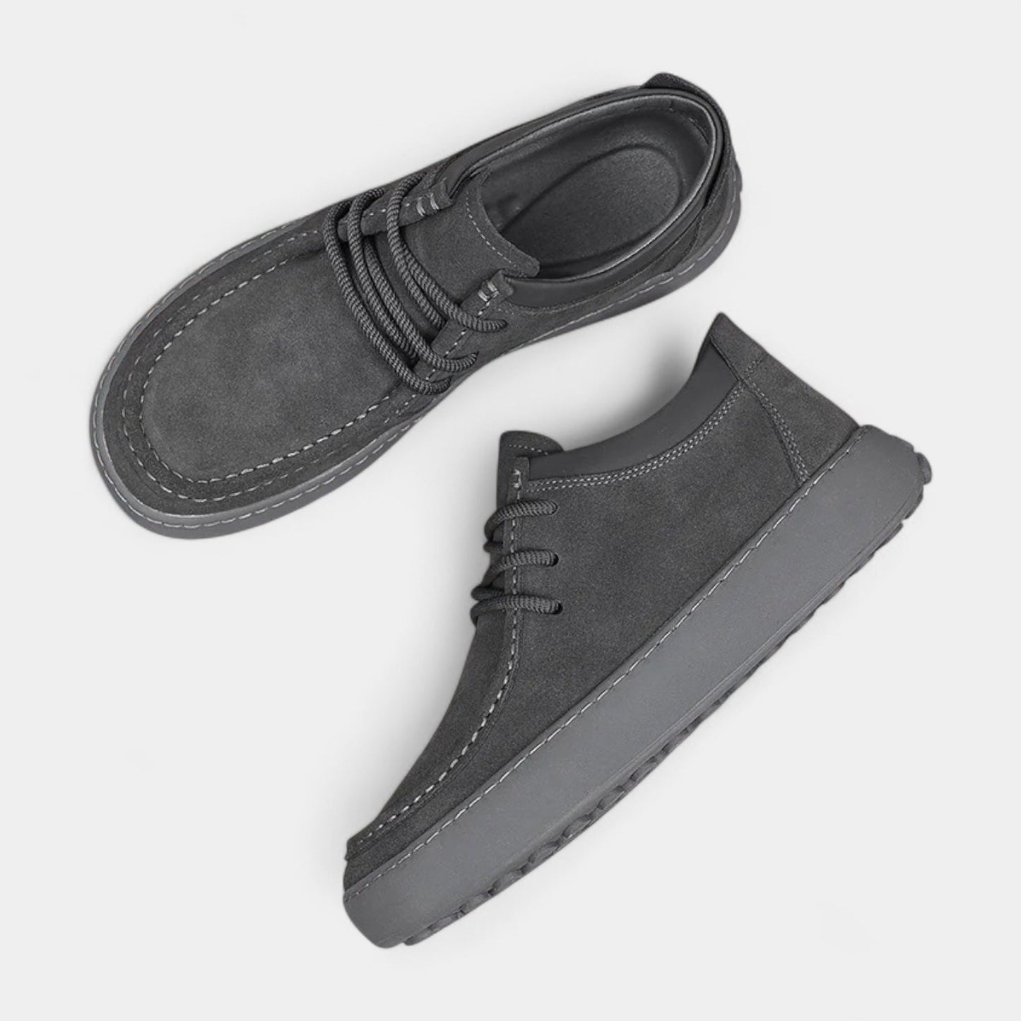 Chaussures pour homme en similicuir suédé avec lacets