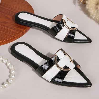 Ciabatte Piatte da Donna con Punta Aperta – Calzature Estive Eleganti e Traspiranti TIAMUSE Ciabatte