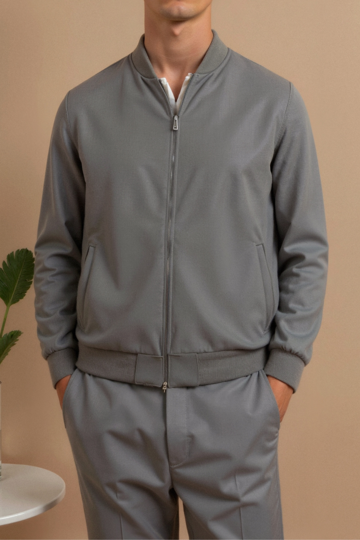 Bomber Uomo Grigio e Nero Senza Tempo | Urban Elegance