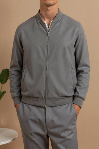 Bomber Uomo Grigio e Nero Senza Tempo | Urban Elegance