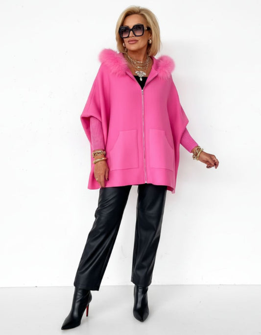 Veste pour femme avec col en fourrure | Tendance mode pour l'automne et l'hiver