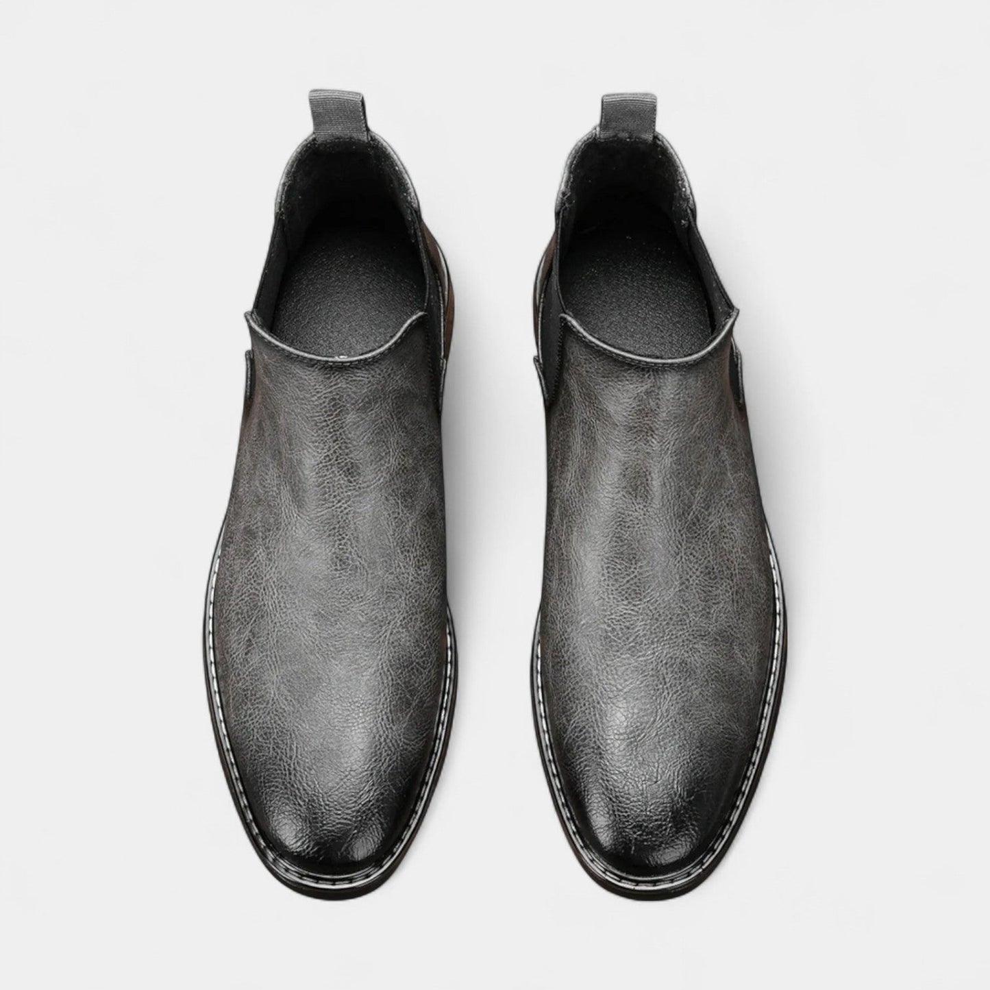 Bottines Chelsea pour homme en similicuir avec insert élastique