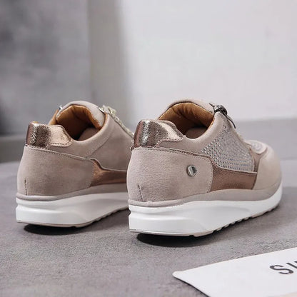 Sneakers Donna con Zip e Suola Ammortizzata – Comfort Traspirante per Tutte le Stagioni