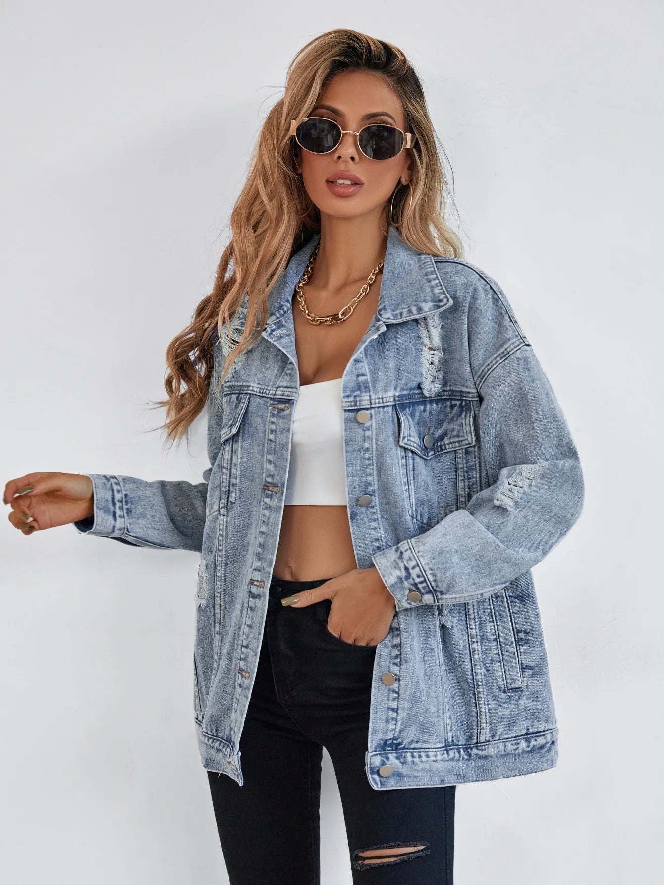 Giacca in Denim Lavato Essenziale Donna 2025 | Stile Classico e Versatile