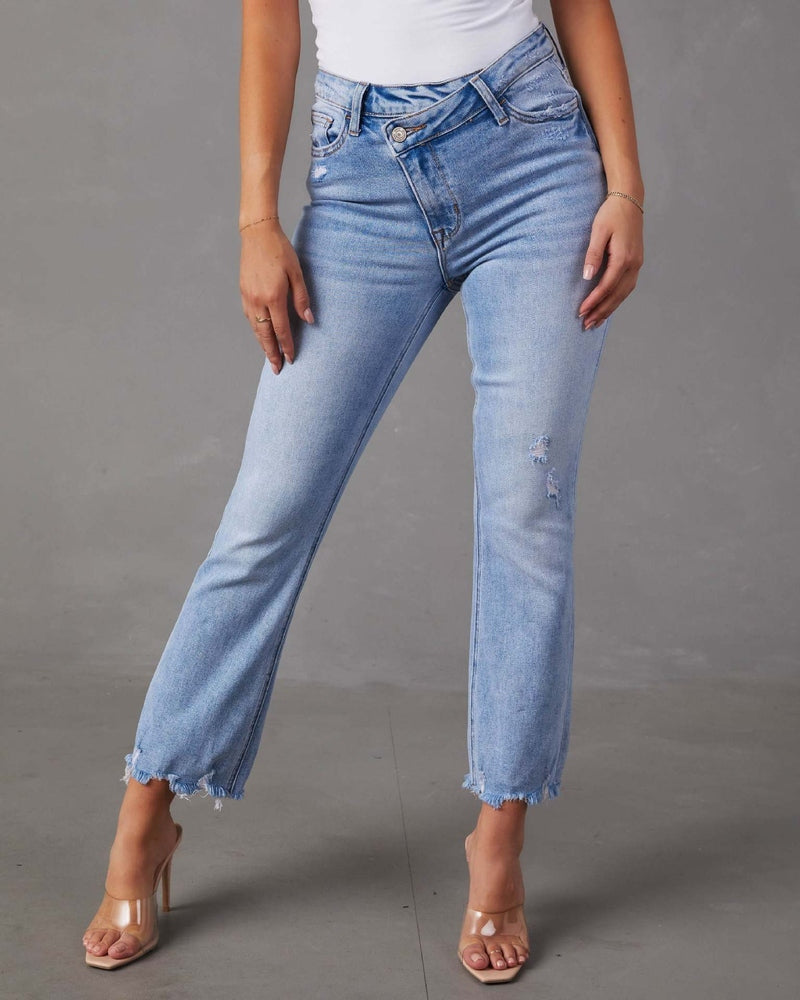 Jeans Donna Lavaggio Chiaro | Casual Slim Fit Denim Monica TIAMUSE Jeans