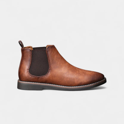 Bottines Chelsea pour homme en similicuir avec insert élastique