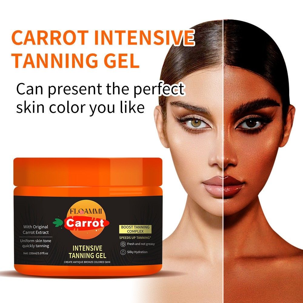 FLOAMMI Gel Abbronzante Carota Sole – Gel Abbronzante Intensivo con Oli di Carota e Cocco