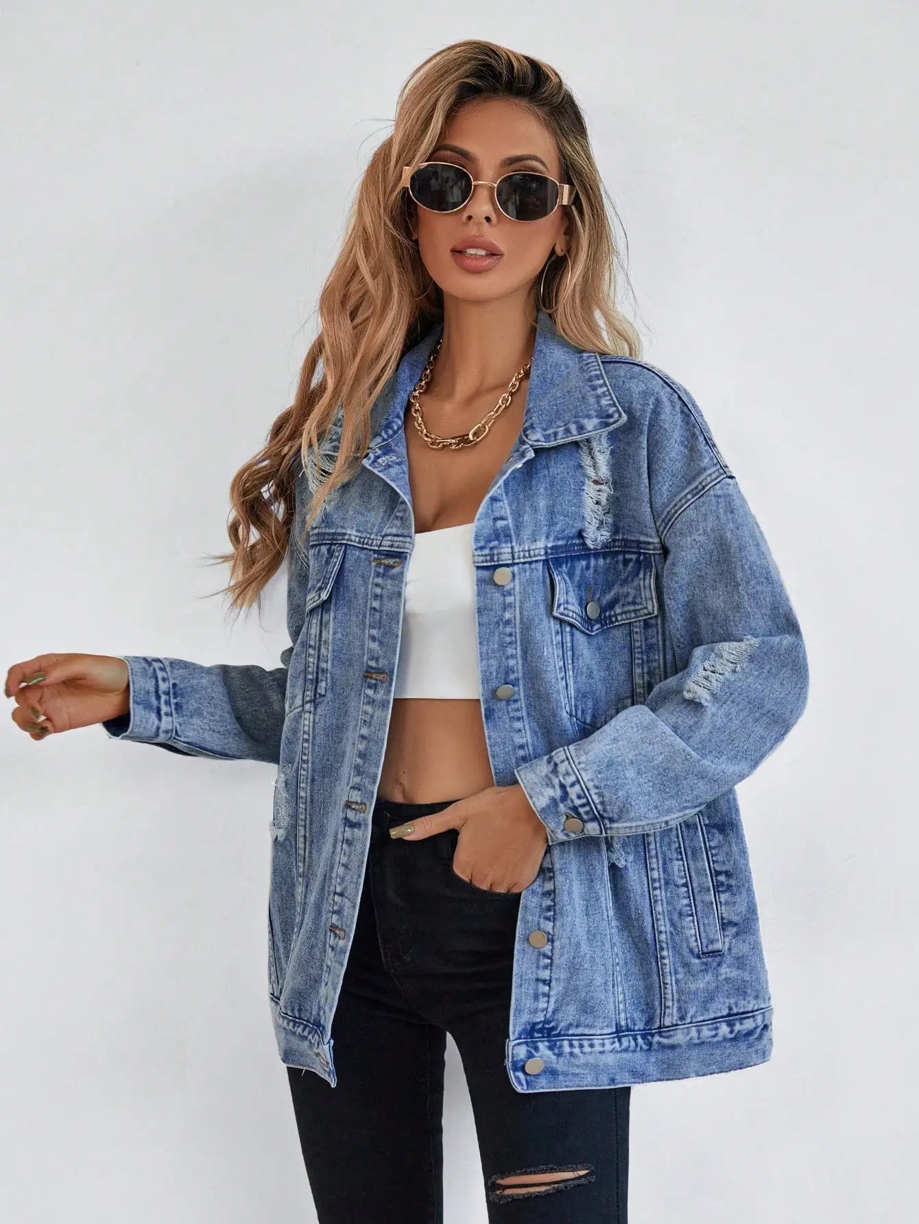 Giacca in Denim Lavato Essenziale Donna 2025 | Stile Classico e Versatile