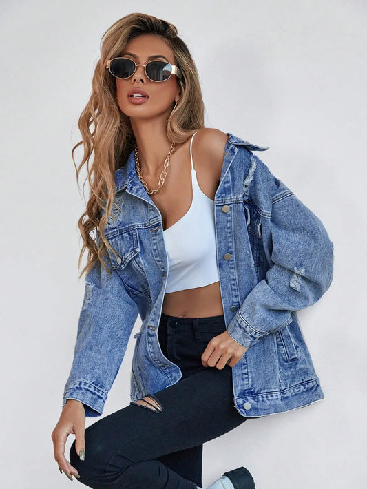 Giacca in Denim Lavato Essenziale Donna 2025 | Stile Classico e Versatile