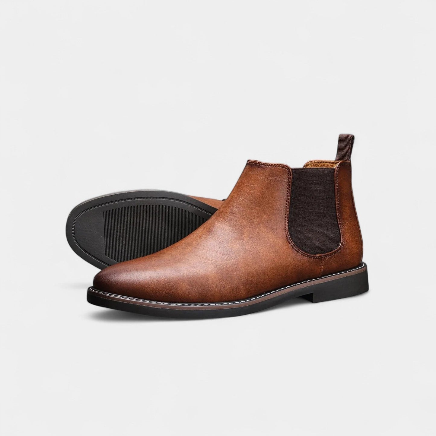 Bottines Chelsea pour homme en similicuir avec insert élastique