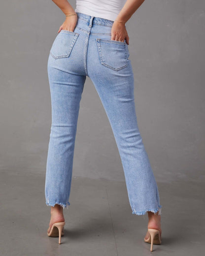 Jeans Donna Lavaggio Chiaro | Casual Slim Fit Denim Monica TIAMUSE Jeans