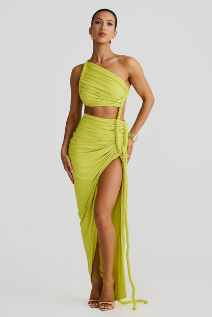 Abito Elegante Donna con Spacco e Corda Fatta a Mano | Aliya TIAMUSE Abito
