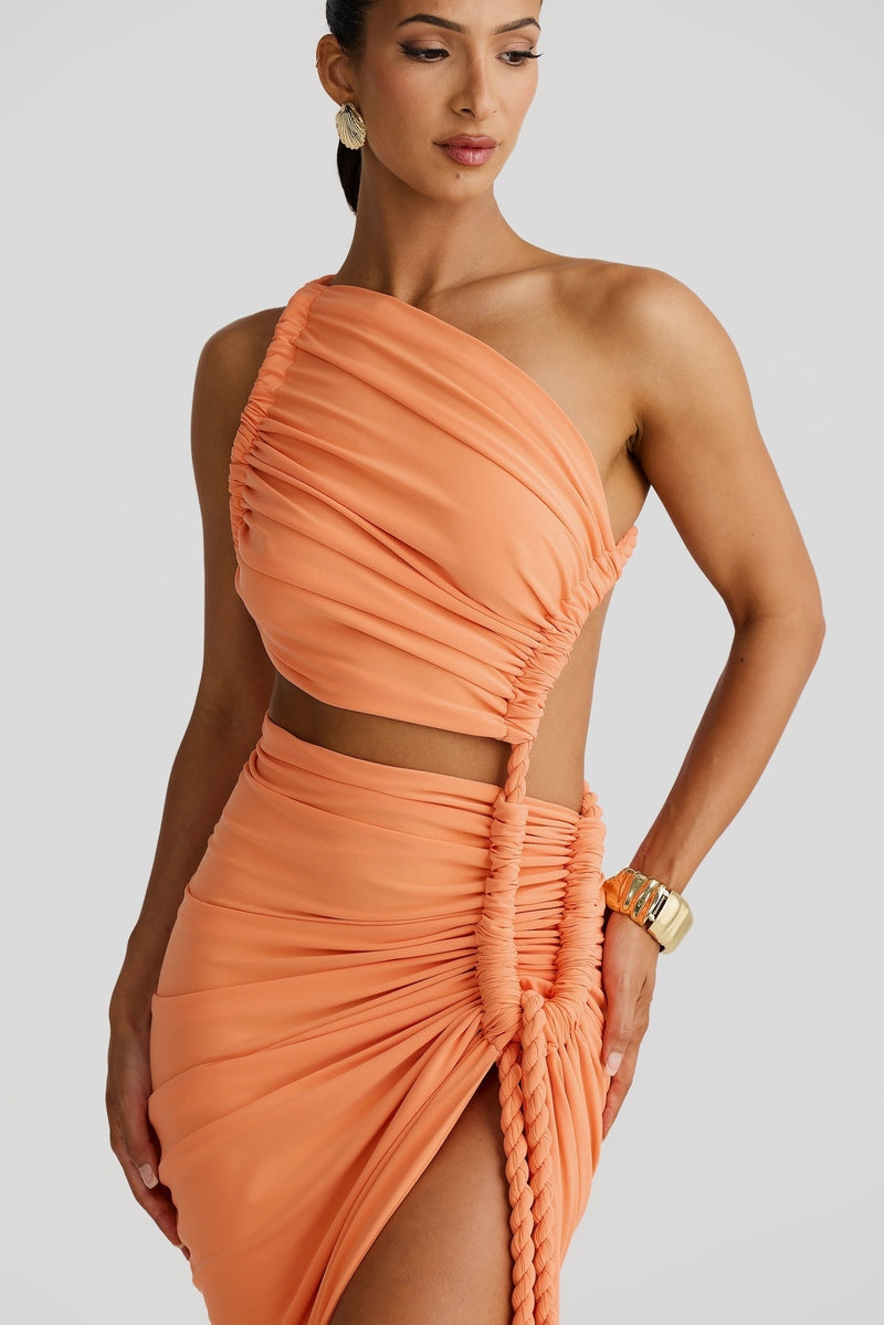 Abito Elegante Donna con Spacco e Corda Fatta a Mano | Aliya TIAMUSE Abito