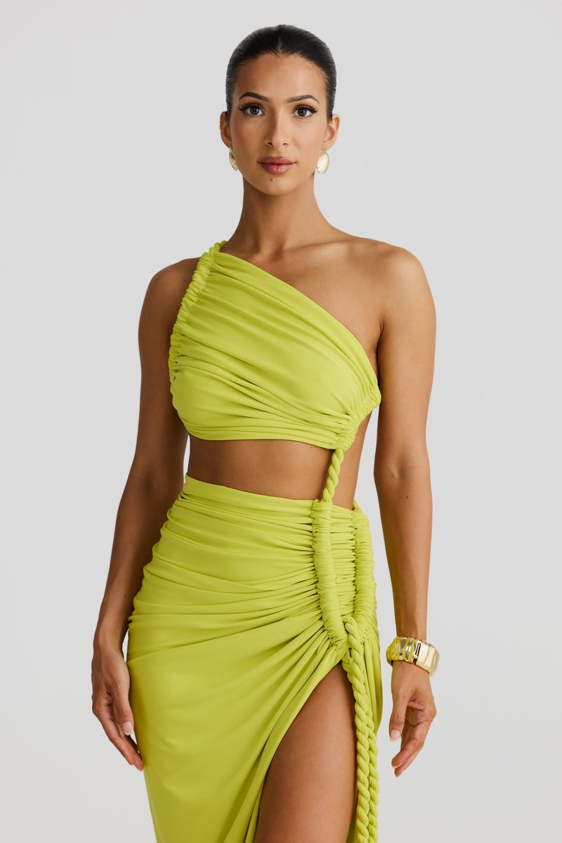 Abito Elegante Donna con Spacco e Corda Fatta a Mano | Aliya TIAMUSE Abito