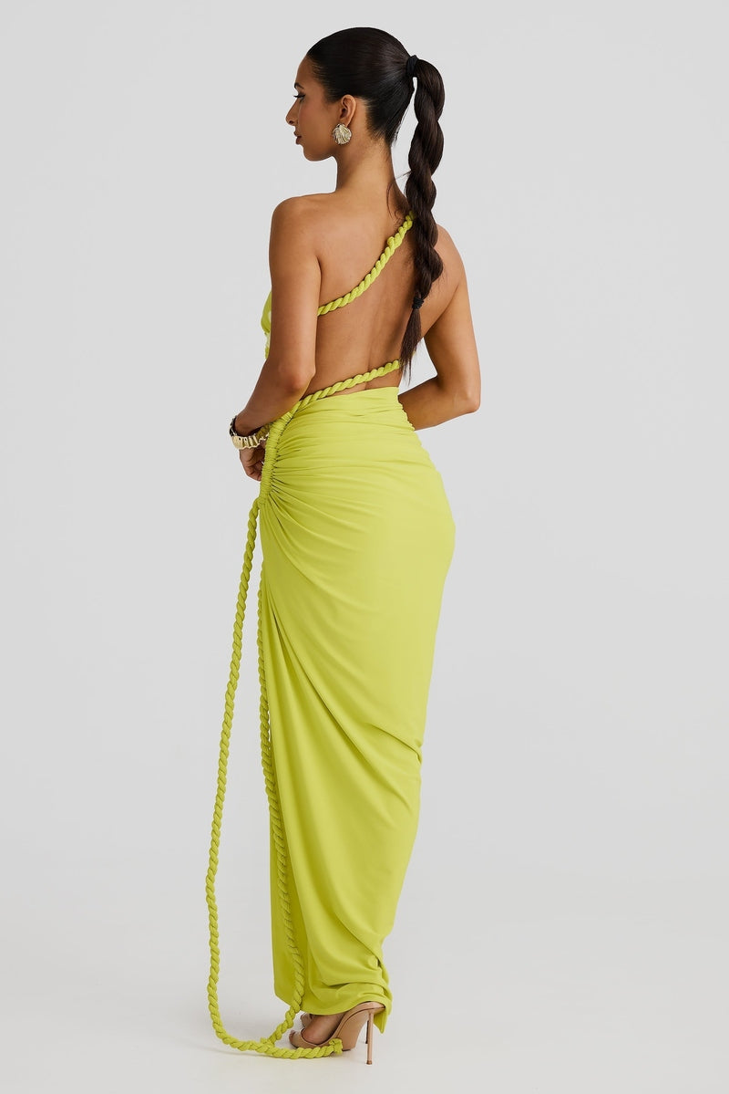 Abito Elegante Donna con Spacco e Corda Fatta a Mano | Aliya TIAMUSE Abito