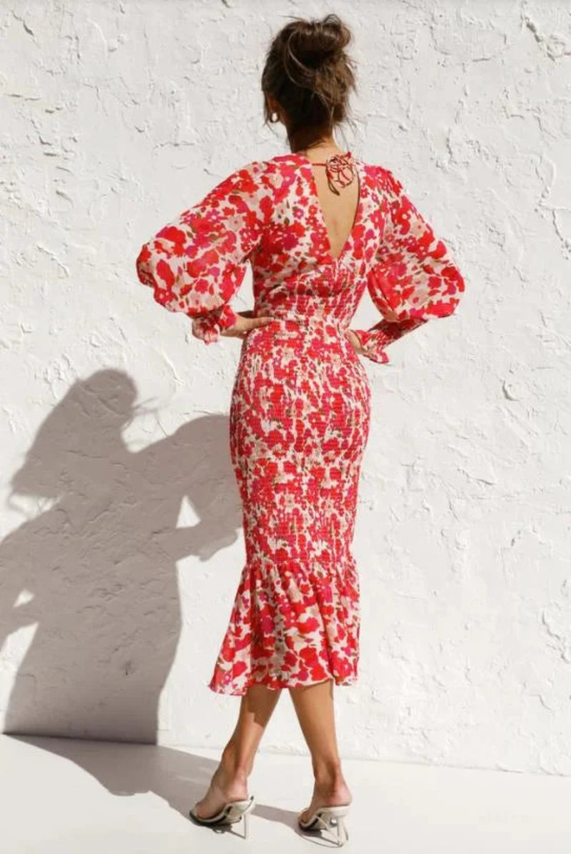 Abito Elegante Rosso – Sofia | Linee Femminili, Tessuto Leggero, Stile Versatile TIAMUSE Abito