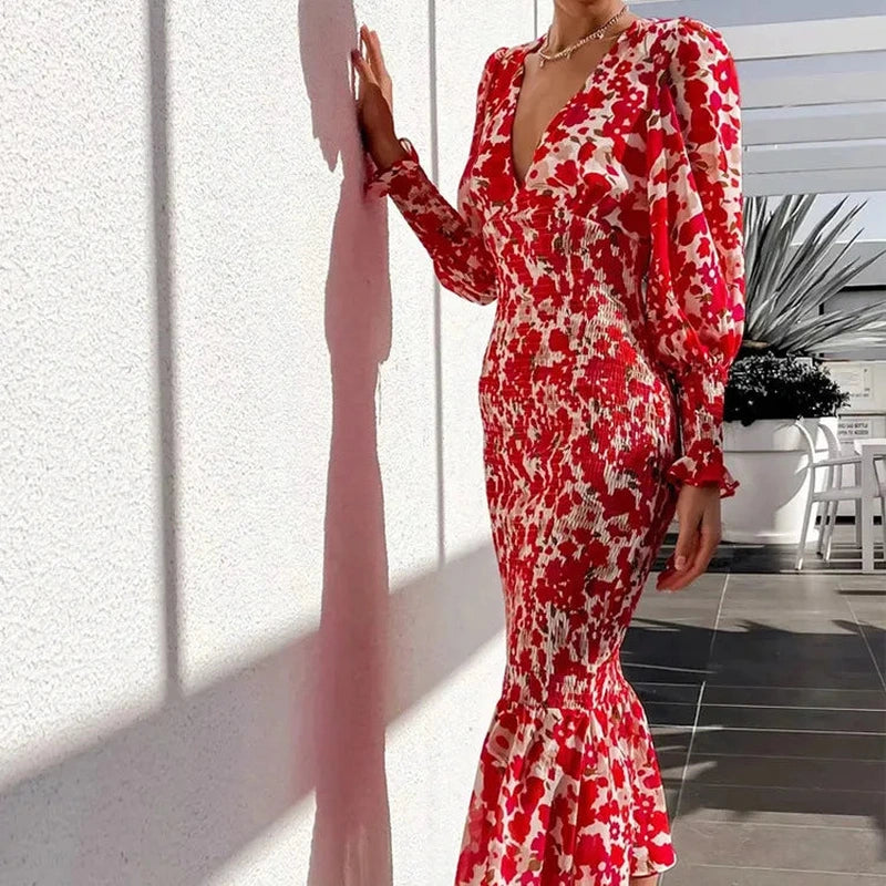 Abito Elegante Rosso – Sofia | Linee Femminili, Tessuto Leggero, Stile Versatile TIAMUSE Abito