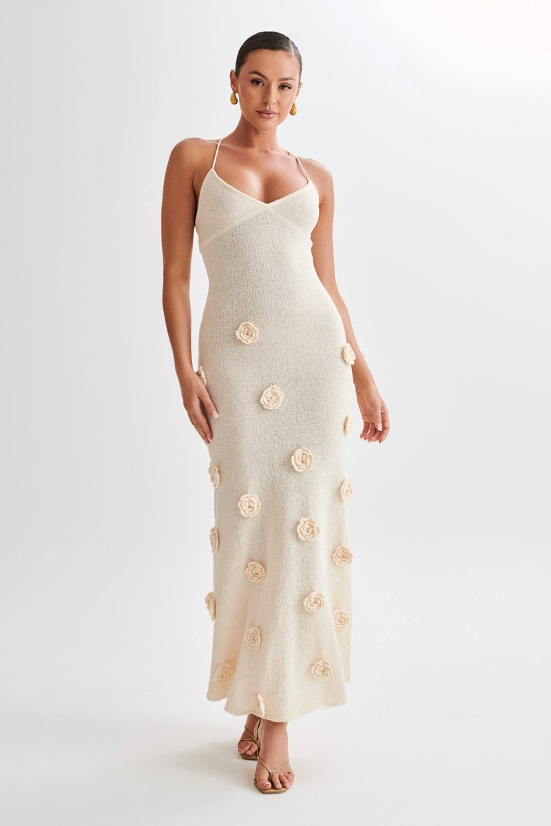 Abito Estivo Lungo Donna con Ricami Floreali | Flora Dream TIAMUSE Abito Vestito