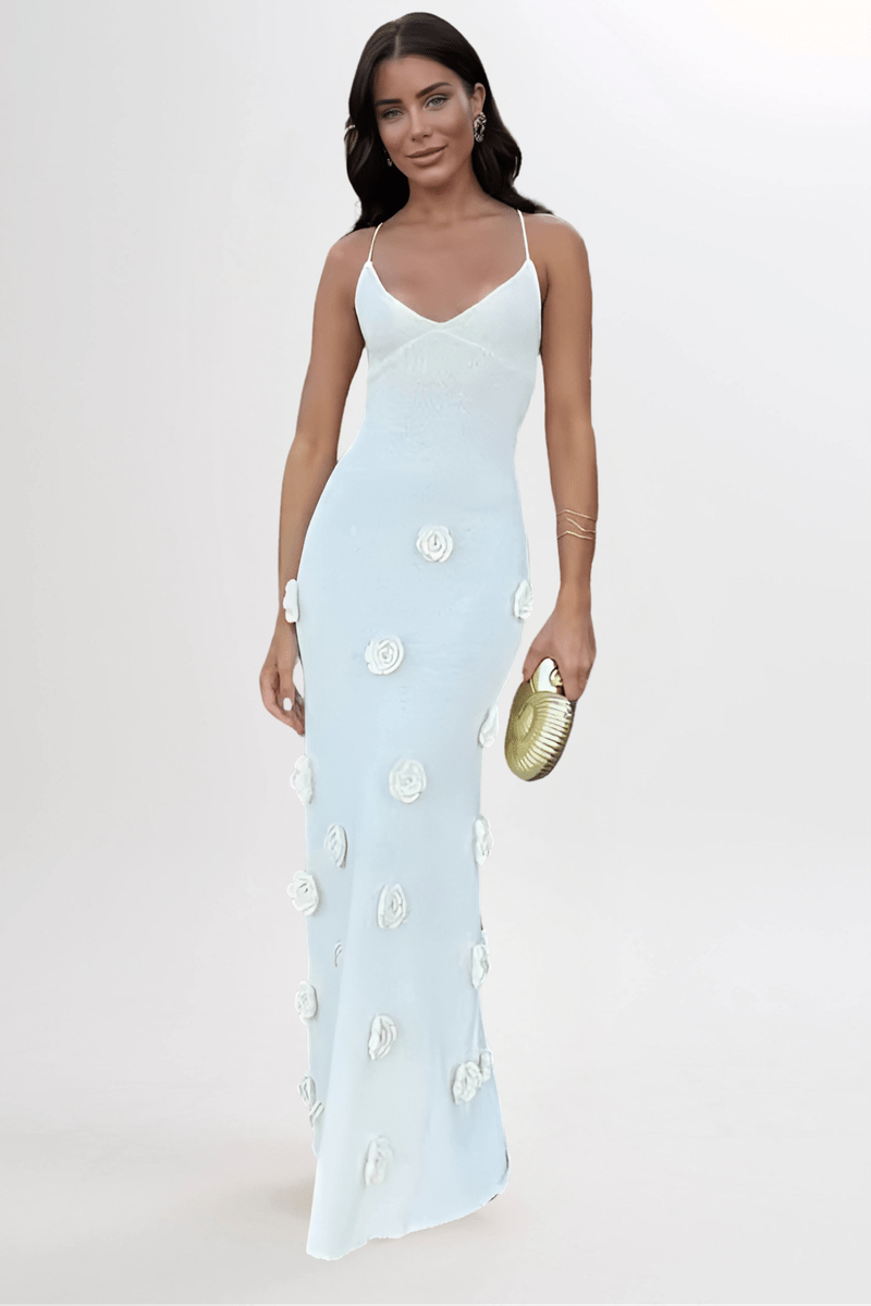 Abito Estivo Lungo Donna con Ricami Floreali | Flora Dream TIAMUSE Abito Vestito